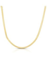 Tresorra - 14K Beveled Herringbone Chain Necklace - Lyst