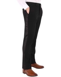 Burberry - Slim Fit Silk Satin Detail Wool Tailored Trousers - Lyst