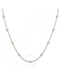Mikimoto - Akoya Pearl Station Necklace With 18k Yellow Gold 18'' 5.5mm A+ - Lyst