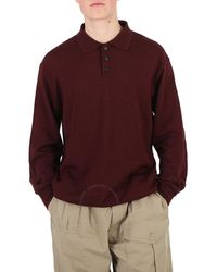 Maison Margiela - Burgundy Long-sleeve Polo Sweater - Lyst