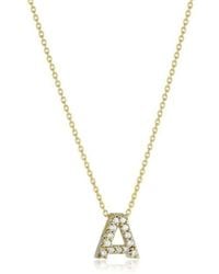 Roberto Coin - 18k Yellow Gold Tiny Treasures Letter ''a'' Initial Necklace - Lyst