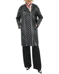 Burberry - Lushill Diamond-quilted Zip Panel Collarless Coat - Lyst