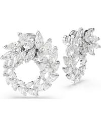 Swarovski - Mesmera Rhodium Plated Marquise Cut Earrings - Lyst