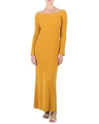 Chloé - Off-Shoulder Ribbed Knit Maxi Dress - Lyst