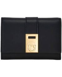 Ferragamo - Hug Two-tone Compact Leather Wallet - Lyst