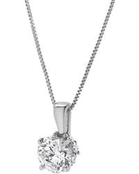 Brilliant Diamond - 14Kt 1.00 Carat Lab Grown Diamond Pendant Necklace For - Lyst