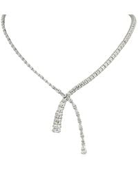 Swarovski - Rhodium Plated Mixed Cuts Matrix Y Necklace - Lyst
