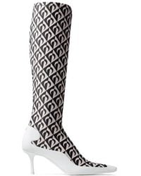 Jimmy Choo - Jcxms Marine Serre Sock Calf Boots, Brand Size 35.5 Us - Lyst