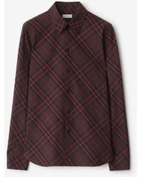Burberry - Slim Fit Check Cotton Shirt, Brand Size 8 (Us - Lyst