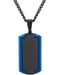 Robert Alton - Stainless Steel Satin Finish And Dog Tag Necklace - Lyst