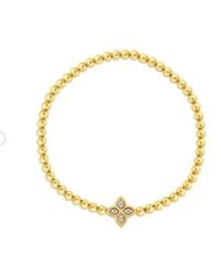 Roberto Coin - Princess Flower Diamond Small Stretch Bracelet - Lyst
