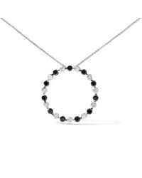 Haus of Brilliance - 925 Sterling 1 3/4 Cttw Alternating & Diamond Open Circle Hoop Pendant Necklace - Lyst