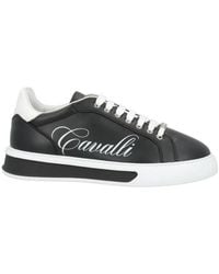 Roberto Cavalli - Logo Leather Low-Top Sneakers, Brand Size 39 Us - Lyst