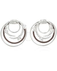 Charriol - Tango White Cz Stones Stainless Steel Bronze Pvd Cable Earrings - Lyst