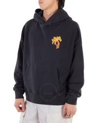 パーカー・フーディ Palm Angels Burning Monogram Print Sweatshirt Palm Angels Burning Monogram Cotton Sweatshirt in White for