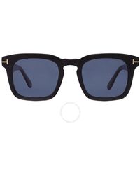 Tom Ford Dax Polarized Square Sunglasses Ft0751 01v 50 in Blue for
