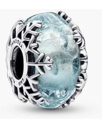 PANDORA - Snowflake Sterling Charm - Lyst