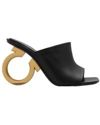 Ferragamo - Elina Gancini Heel Leather Mules - Lyst
