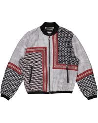 Roberto Cavalli - Carmine Chain Foulard Print Silk Bomber Jacket, Brand Size 50 (Us - Lyst