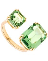Swarovski - Millenia Cocktail Ring Shiny Peridot, Size 52 - Lyst