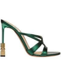 Bally - Carolyn 105 Metallic Leather Sandals, Brand Size 39 Us - Lyst