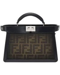 Fendi - Iconic Peekaboo Iseeu Ff Fabric Crossbody Bag - Lyst