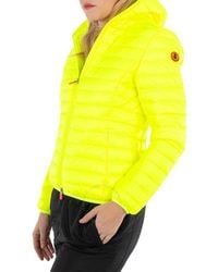 Save The Duck - Ladies Fluo Kyla Hooded Puffer Jacket, Brand Size 1 - Lyst