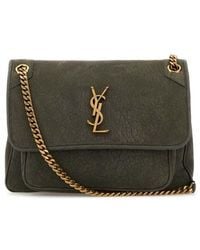 Saint Laurent - Dark Suede Medium Niki Shoulder Bag Zincgrey Borse A Tracolla - Lyst