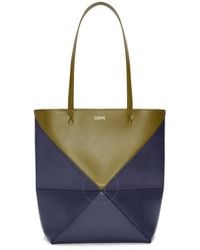 Loewe - Shiny Calfskin Puzzle Fold Tote - Lyst