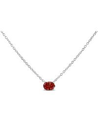Haus of Brilliance - 14K 3/8 Cttw Lab Grown Oval Solitaire Diamond East West 18" Pendant Necklace Color, Vs2-Si1 Clarity) - Lyst