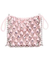 Self-Portrait - Self-Portrait Handbag Crystal Chainmail Mini Bag With Rhinestone Details - Lyst