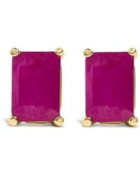 Haus of Brilliance - 14K 6X4Mm Emerald Shaped Ruby Solitaire Stud Earrings - Lyst