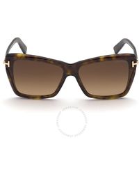 Tom Ford - Leah Brown Butterfly Sunglasses - Lyst