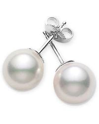 Mikimoto - Akoya Pearl Stud Earrings With 18k White Gold 7-7.5m Aaa - Lyst