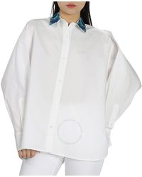 Loewe - Embroidered Collar Shirt - Lyst