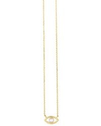 Tresorra - 14K Evil Eye Pearl Pendant Necklace - Lyst