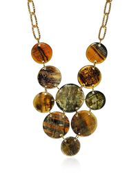 Devon Leigh - Buffalo Horn And 24k Gold Plated Brass Bib Necklace N5778-a - Lyst