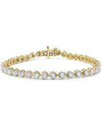 Haus of Brilliance - 10K Plated .925 Sterling 1.0 Cttw Miracle Set Diamond Heart-Link 7" Tennis Bracelet (I-J Color, I2-I3 Clarity) - Lyst