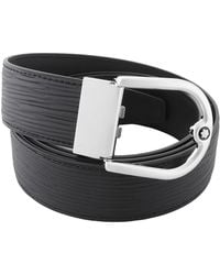 Montblanc - Horseshoe Buckle Printed 35 Mm Reversible Leather Belt - Lyst