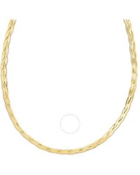 Tresorra - 14K Braided Herringbone Chain Necklace - Lyst