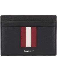 Bally - Striped Leather Cardholder - Lyst