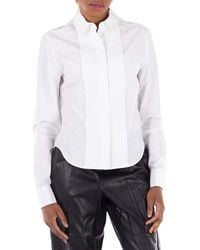 Loewe - Front Button Pleated Cotton Shirt, Brand Size 38 - Lyst