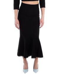 Victoria Beckham - Scallop Trim Flared Skirt - Lyst