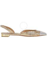 Aquazzura - Milanese Laminated Leather Flats, Brand Size 35 Us - Lyst