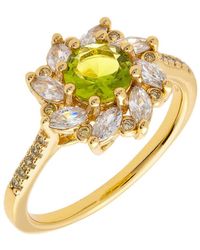 Bertha - Juliet Collection 's 18k Yg Plated Light Green Flower Fashion Ring - Lyst