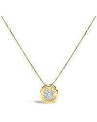 Haus of Brilliance - 14K 1 3/8 Cttw Bezel Set Round Diamond Solitaire Pendant Necklace - Lyst