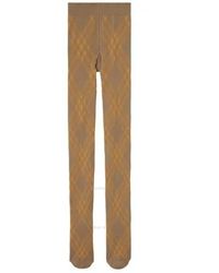 Burberry - Wool-Blend Tights With Check Pattern - Lyst
