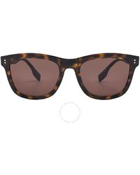 Burberry - Dark Brown Rectangular Sunglasses Be4341 30025w 55 - Lyst