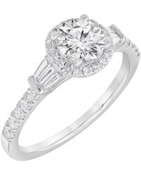 Brilliant Diamond - 1.25 Carat 14K Round Cut Lab Grown Diamond Halo Engagement Ring For - Color/Clarity-G+Vs - Lyst