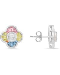 Kylie Harper - Sterling Pastel Multi-Color Clover Earrings - Lyst